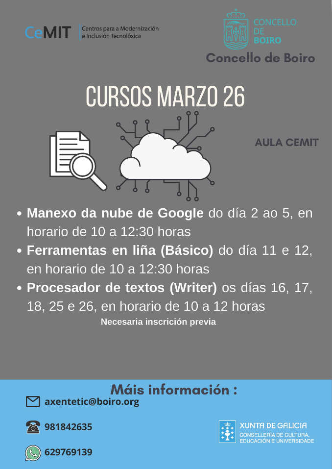 A Aula CeMIT de Boiro amplía a súa oferta formativa no mes de marzo - O ...
